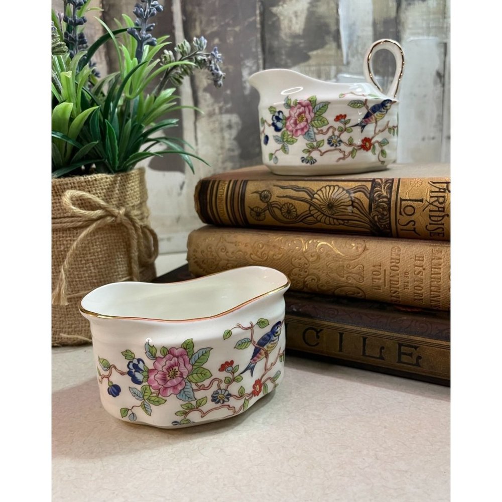 Vintage Aynsley Pembroke Open Sugar & Creamer Pitcher Bone China England